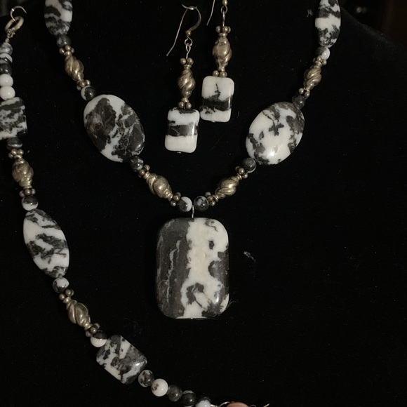Sterling Silver/Zebra Jasper 3 Piece Set